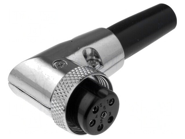 Mufă microfon 6 pini cablu unghi 90&deg; 6mm