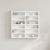 vidaXL Dulap Vitrină Alb 60x8.5x58cm Lemn Prelucrat, 12 Rafturi, Montare pe Perete, Raft Suspendat