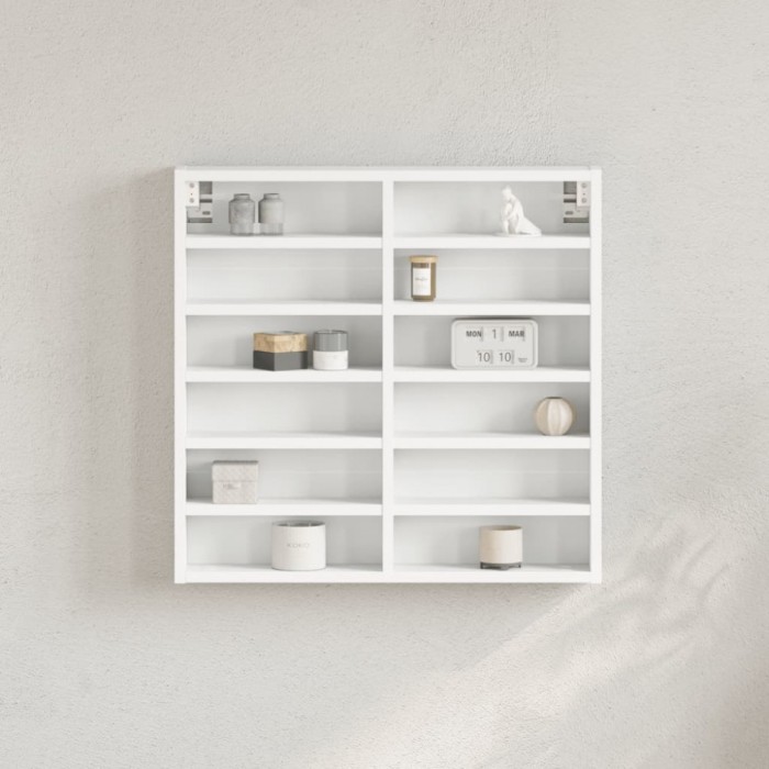 vidaXL Dulap cu vitrină, alb, 60x8,5x58 cm, lemn prelucrat 847961