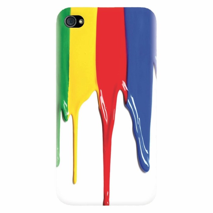 Husa silicon pentru Apple Iphone 4 / 4S, Dripping Colorful Paint