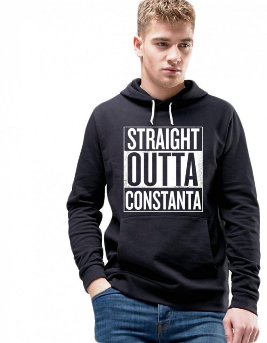 Hanorac Barbati Negru - Straight Outta Constanta - M