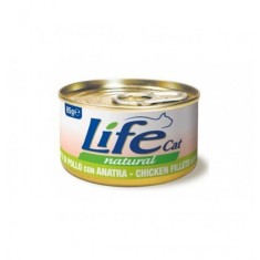 Conserva cu hrana umeda pentru pisici Life Cat, pui si rata, 85 g