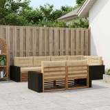 vidaXL Set de canapele de exterior cu pernă 7 pcs Natural și Bej 3383486