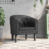 vidaXL Fotoliu tip cuvă, negru, piele ecologică