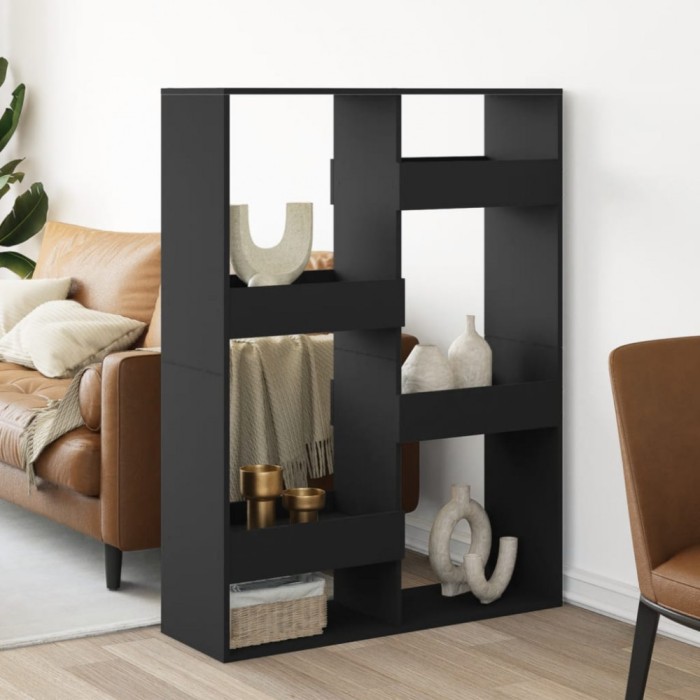 vidaXL Separator de cameră, negru, 100x33x135 cm, lemn prelucrat