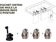 Pachet sistem fix de muls la bidon 3 posturi( bidoane inox 30 L)