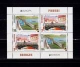 Cumpara ieftin RO 2018 ,LP 2188b ,&quot;Europa 2018-Poduri &quot; , bl. 2 serii , colita 731 tip II ,MNH, Nestampilat