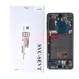 LCD+Touchscreen cu Rama Samsung Galaxy S21 5G / G991 GRAY Original Service Pack