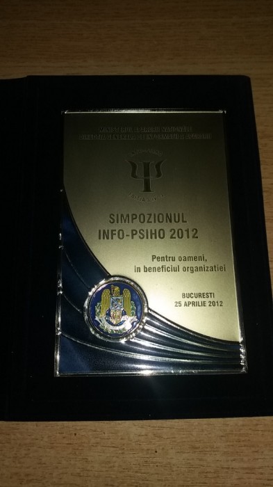 D16 5 - Placheta - tematica psihologie militara - informatii - simpozion