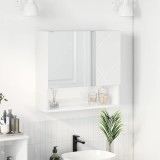 vidaXL Dulap cu oglindă cu raft Alb foarte lucios 59 x 17 x 55 cm