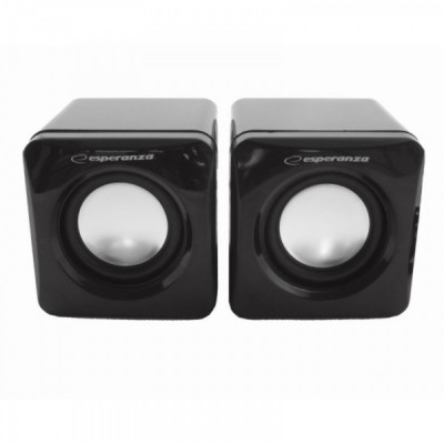Boxe 2.0 stereo, USB, 6W , Esperanza Leggiero, control volum, forma cubica, negre foto