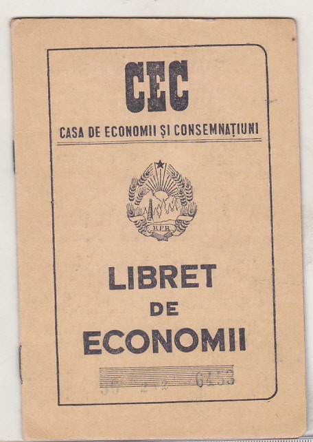 bnk div CEC - Libret economii RPR - 1952