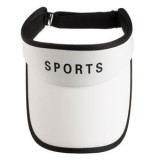 Sapcă Visor din Bumbac Ecru cu Margine Neagră și Mesaj Sports pentru Femei, CMCLASS