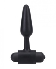 Dop Anal cu Glont Vibrator, 10 Functii Vibratii, Silicon, Negru, 10.2 cm foto