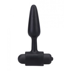 Dop Anal cu Glont Vibrator, 10 Functii Vibratii, Silicon, Negru, 10.2 cm