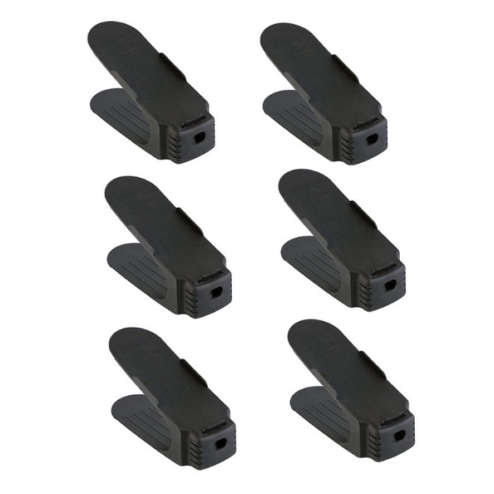 Set organizator pentru pantofi, dublarea spatiului depozitare, 6 piese, Negru