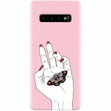 Husa silicon pentru Samsung Galaxy S10, Butterfly In Hand