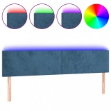 Cumpara ieftin Tablie de pat cu LED, albastru inchis, 160x5x78/88 cm, catifea