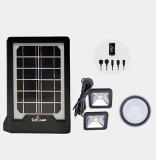 Kit panou solar cu slot USB GSM si 2 becuri lanterna LED incluse CL-08, CCLAMP