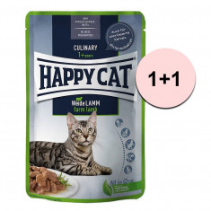 Happy Cat MEAT IN SAUCE Culinary Land-Gefl&amp;uuml;gel / Poultry 85g 1+1 GRATUIT foto