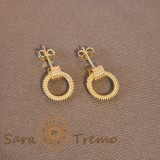 Cercei Placati cu Aur Model Nou cu Cerc Impletit - 1 cm