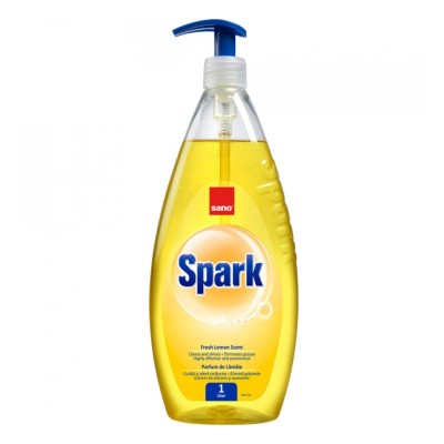 Detergent lichid pentru vase Sano Spark, parfum lamaie, 1 L foto
