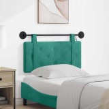 vidaXL Tăblie de pat suspendată Cu lumină LED Turcoaz Catifea 3424067