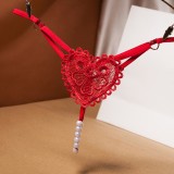 Bikini Tanga Mini G-string Stars Transparenti Chiloti Perle Open Crotch Heart, Alb, Albastru, Grena, Negru, Roz, Verde, One size
