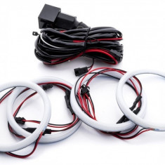 Kit Angel Eyes LED COTTON pentru BMW E46 Coupe/Cabrio cu Facelift (2003 - 2006), far cu lupa 4x106mm