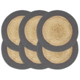Gossi naproane, 6 buc., natural si antracit, 38 cm, iuta si bumbac