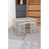 Cutie De Depozitare, Flippy, Pentru Haine, Lenjerie, Sosete Si Sutiene, Material Textil, 66L, Model Fluturasi, Canvas, Bej