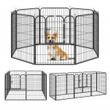 PawHut Tarc Modular Metalic pentru Animale, Flexibil și Ușor de Configurat, Dimensiuni 79x100 cm, Negru | Aosom Rom&acirc;nia