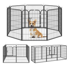 PawHut Tarc Modular Metalic pentru Animale, Flexibil și Ușor de Configurat, Dimensiuni 79x100 cm, Negru | Aosom Rom&acirc;nia