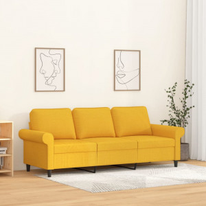 Canapea cu 3 locuri, galben deschis, 180 cm, material textil GartenMobel  Dekor, vidaXL | Okazii.ro