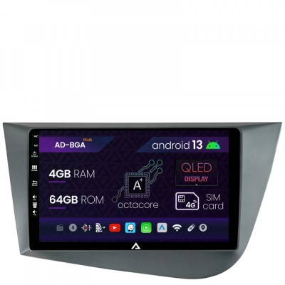 Navigatie Seat Leon (2005-2012), Android 13, A-Octacore 4GB RAM + 64GB ROM, 9 Inch - AD-BGA9004+AD-BGRKIT052 foto