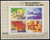 Norvegia 1985 - Ziua marcii postale, industria, bloc neuzat