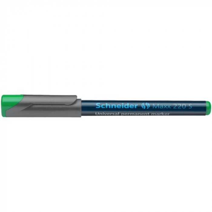 Set 10 Markere Permanente Schneider Maxx 220 S, Varf Subtire + Rotund, Scriere 0.4 mm, Verde, Markere Universale, Accesorii Birou, Instrumente de Scri