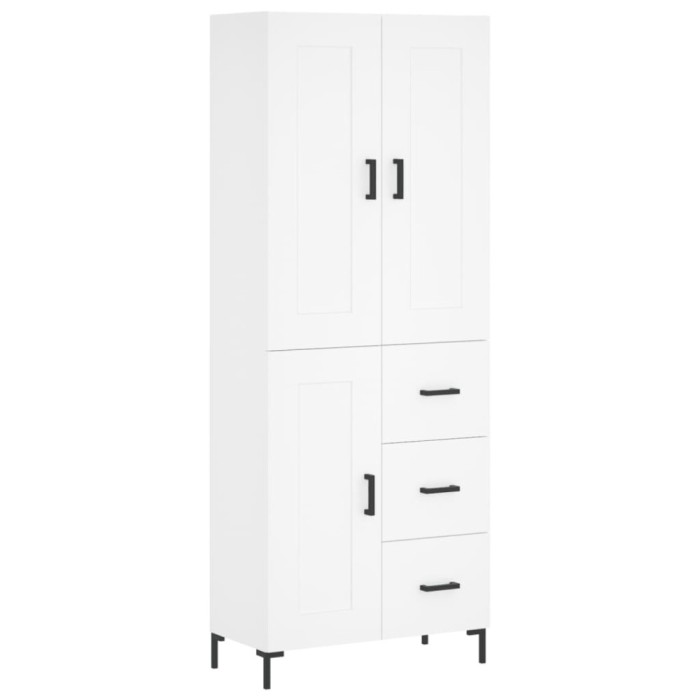 Dulap inalt, alb, 69,5x34x180 cm, lemn compozit