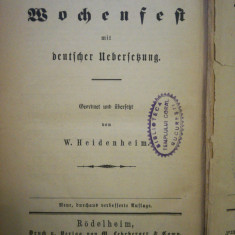 Iudaica carte rugaciuni evreiesti/Gebete für das Wochenfest, Rödelheim, 1896