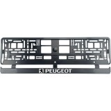 Set 2 bucati, suport numar inmatriculare Carbon, Peugeot