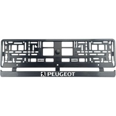 Set 2 bucati, suport numar inmatriculare Carbon, Peugeot