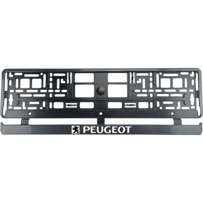 Set 2 bucati, suport numar inmatriculare Carbon, Peugeot foto