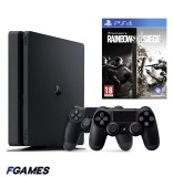 Consola Sony Playstation 4 Slim Ps4 500gb + Doua Controllere + Tom Clancy&amp;#x2019;s Rainbow Six Siege PlayStation 4, Second-Hand