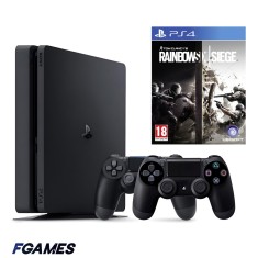 Consola Sony Playstation 4 Slim Ps4 1tb + Doua Controllere + Tom Clancy&amp;#x2019;s Rainbow Six Siege PlayStation 4, Second-Hand