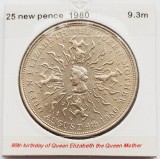 1843 Marea Britanie UK Anglia 25 new pence 1980 Queen Mother km 921, Europa