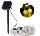Instalatie Solara LED 50 Globulete, 6.5m, Lumina Calda, BZRSH, Senzor Lumina, Exterior, Craciun, Aniversari, Nunti