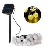 Instalatie LED Solara, BZRSH, cu 50 Globulete LED, Lumina Calda, 6.5 metri