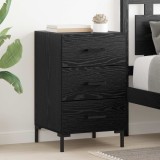 vidaXL Dulap de noapte Stejar Negru 40 x 40 x 66 cm Lemn compozit 882118