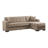 Cumpara ieftin Coltar extensibil Kansas cu spatiu de depozitare material textil bej 235x150x80 cm