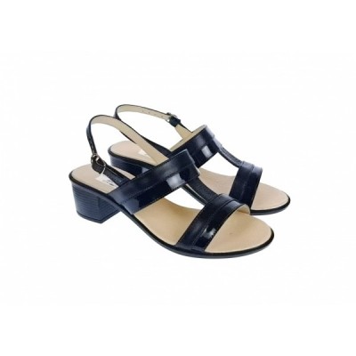 OFERTA MARIMEA 40 - Sandale dama din piele naturala, negru, lac, toc de 5cm, LS7NLBOX foto